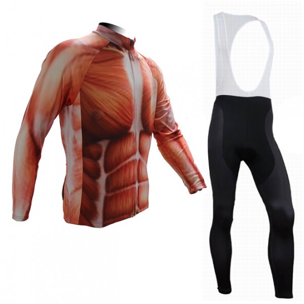 2015 Muscle Fahrradbekleidung Radtrikot Satz Langarm und Lange Trägerhose Radtrikot Kaufen