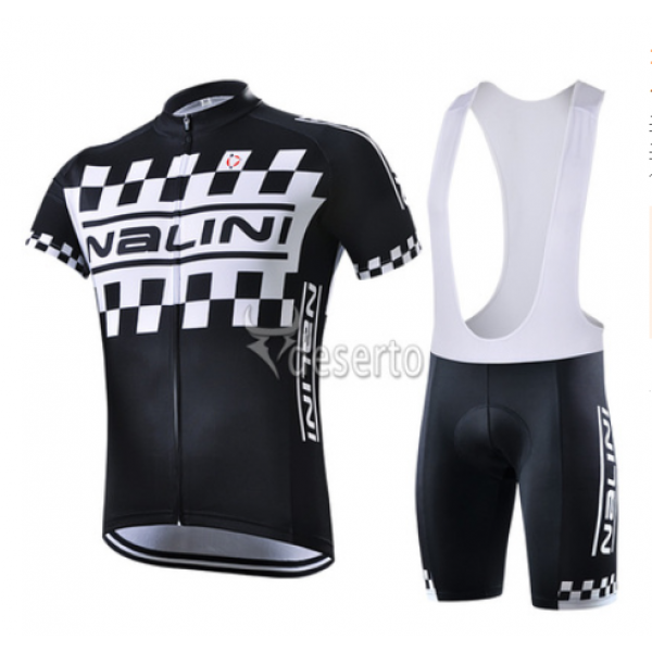2015 Nalini Racing-Drapeau Schwarz Fahrradbekleidung Satz Fahrradtrikot Kurzarm Trikot und Kurz Trägerhose Radtrikot Kaufen