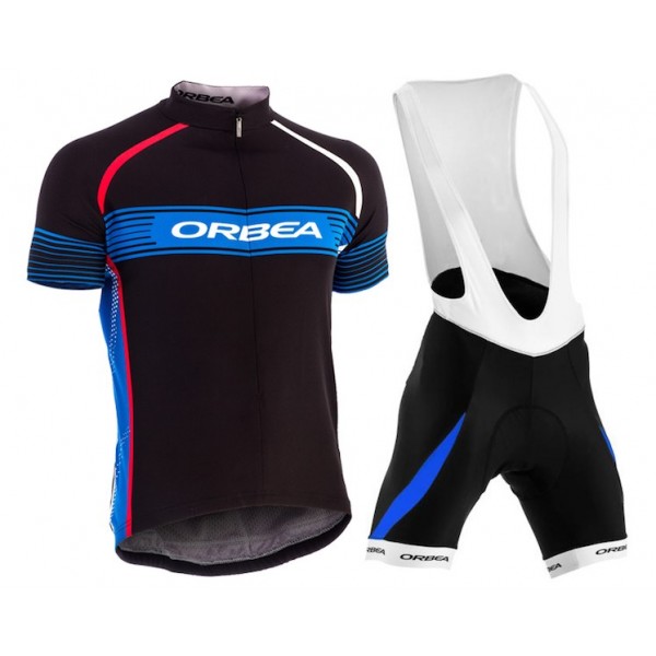 2015 Orbea Schwarz-Blau Fahrradbekleidung Satz Fahrradtrikot Kurzarm Trikot und Kurz Trägerhose Radtrikot Kaufen