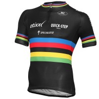 2015 Etixx Quick-Step Champion Du Monde Radtrikot Kurzarm Radtrikot Kaufen