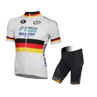 2015 Omega Pharma Quick Step Radbekleidung Radtrikot Kurzarm und Fahrradhosen Kurz Weiß Radtrikot Kaufen