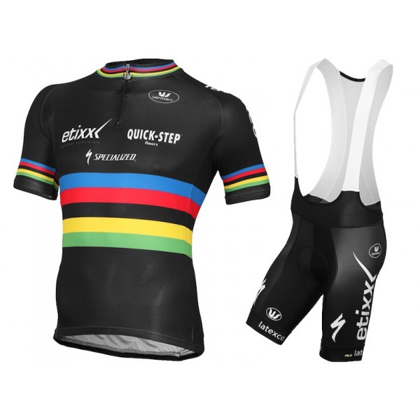 Etixx Quick-Step Champion Du Monde 2015 Fahrradbekleidung Satz Fahrradtrikot Kurzarm Trikot und Kurz Trägerhose Radtrikot Kaufen Etixx Quick-Step Champion Du Monde 2015 Fahrradbekleidung Satz Fahrradtrikot Kurzarm Trikot und Kurz Trägerhose Radtrikot Kaufen