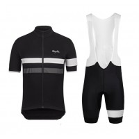 2015 Rapha Schwarz Fahrradbekleidung Satz Fahrradtrikot Kurzarm Trikot und Kurz Trägerhose Radtrikot Kaufen
