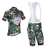 2015 Rock Racing Fahrradbekleidung Satz Fahrradtrikot Kurzarm Trikot und Kurz Trägerhose Camouflage Radtrikot Kaufen