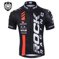 2015 Rock Racing Radtrikot Kurzarm rot schwarz Radtrikot Kaufen