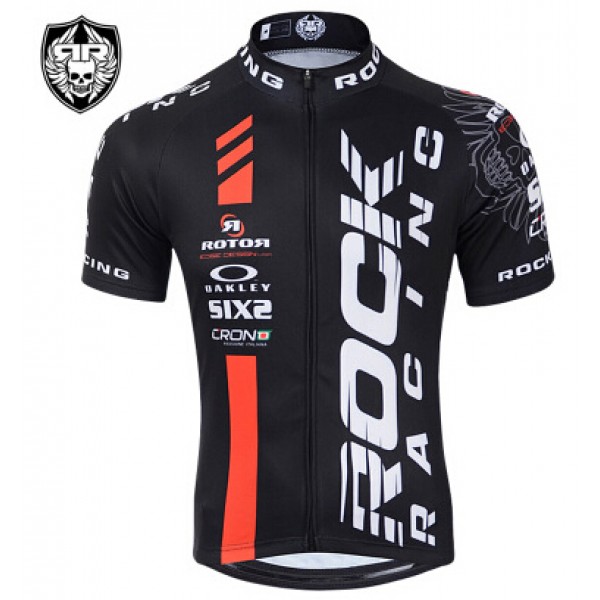 2015 Rock Racing Radtrikot Kurzarm rot schwarz Radtrikot Kaufen