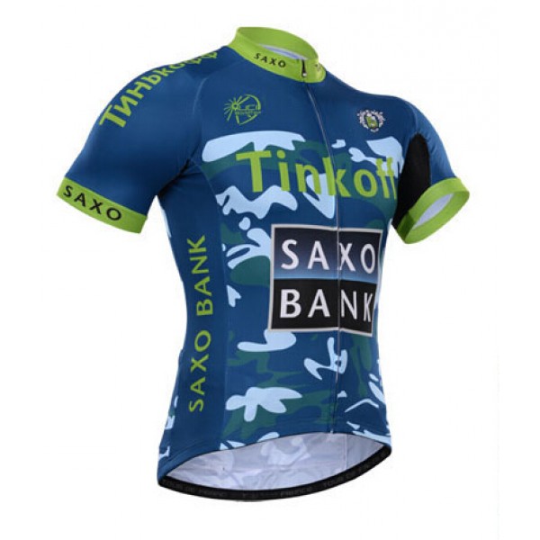 2015 Tinkoff Saxo Bank Camouflage Blau Radtrikot Kurzarm Radtrikot Kaufen