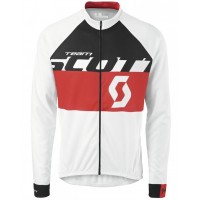 2015 Team Scott Weiß/Schwarz/Rot Radtrikot Langarm Radtrikot Kaufen