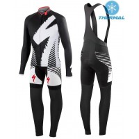 2015 Specialized Set Schwarz/Weiß Fahrradbekleidung Radtrikot Satz Langarm und Lange Trägerhose Radtrikot Kaufen