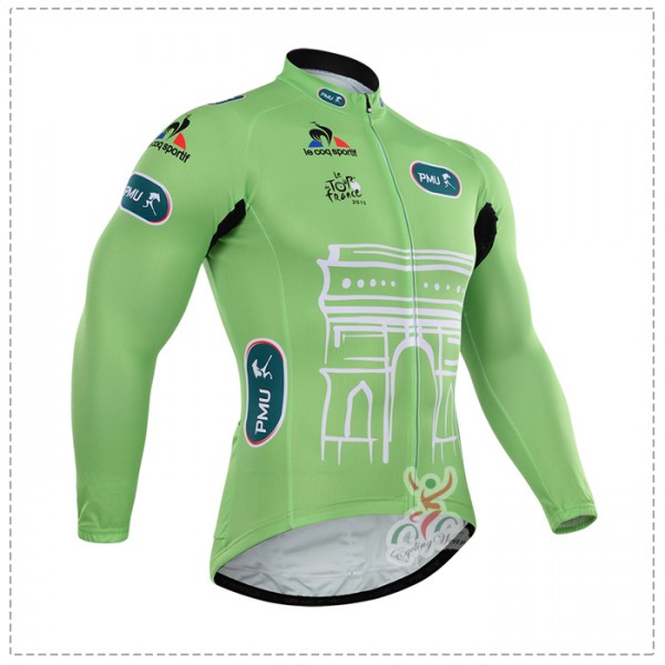 2015 Tour de France Fahrradtrikot Langarm vert Radtrikot Kaufen