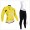 2015 Tour de France jaune Fahrradbekleidung Radtrikot Satz Langarm und Lange Trägerhose Radtrikot Kaufen