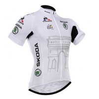 2015 Tour De France Radtrikot Kurzarm Weiß Radtrikot Kaufen