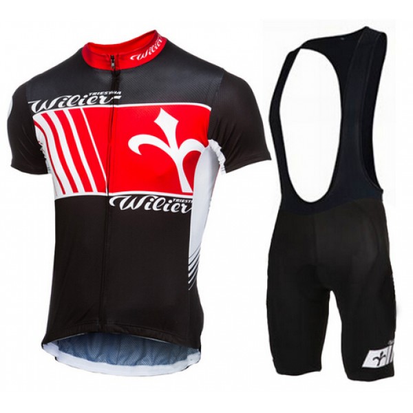 WILIER 2015 schwarz rot Fahrradbekleidung Satz Fahrradtrikot Kurzarm Trikot und Kurz Trägerhose schwarz Radtrikot Kaufen