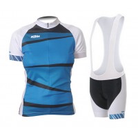 2015 KTM Damen blau Fahrradbekleidung Satz Fahrradtrikot Kurzarm Trikot und Kurz Trägerhose Radtrikot Kaufen