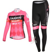 2012 Damen Garmin Fahrradbekleidung Radtrikot Satz Langarm und Lange Fahrradhose Radtrikot Kaufen