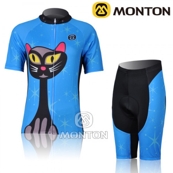 2011 MONTON Blue Cat Damen Radbekleidung Radtrikot Kurzarm und Fahrradhosen Kurz Radtrikot Kaufen 2011 MONTON Blue Cat Damen Radbekleidung Radtrikot Kurzarm und Fahrradhosen Kurz Radtrikot Kaufen