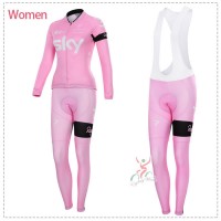 2015 Damen Sky Fahrradbekleidung Radtrikot Satz Langarm und Lange Fahrradhose Radtrikot Kaufen