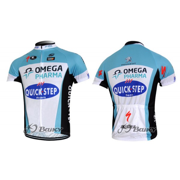 2012 Omega Pharma-Quick Step Radtrikot Kurzarm Weiß Blau Radtrikot Kaufen 2012 Omega Pharma-Quick Step Radtrikot Kurzarm Weiß Blau Radtrikot Kaufen