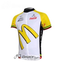 McDonald Legea Pro Team Radtrikot Kurzarm Weiß Gelb Radtrikot Kaufen