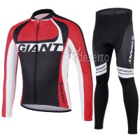 2014 Giant Radbekleidung Satz Fahrradtrikot Langarm und Lang Radhose Rot Radtrikot Kaufen