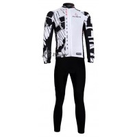 Nalini Pro Team Radbekleidung Satz Fahrradtrikot Langarm und Lang Radhose Weiß Schwarz Radtrikot Kaufen