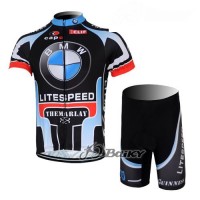 Litespeed BMW Radbekleidung Radtrikot Kurzarm und Fahrradhosen Kurz Blau Schwarz Radtrikot Kaufen