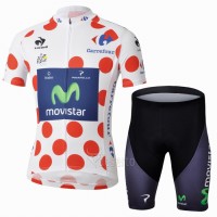 Movistar Gepunktetes Trikot Radbekleidung Radtrikot Kurzarm und Fahrradhosen Kurz Radtrikot Kaufen