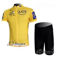 Tour de France 2011 Radbekleidung Radtrikot Kurzarm und Fahrradhosen Kurz Gelbes Trikot Radtrikot Kaufen