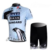 Saxo Bank Sungard Pro Team Radbekleidung Radtrikot Kurzarm und Fahrradhosen Kurz Weiß Radtrikot Kaufen