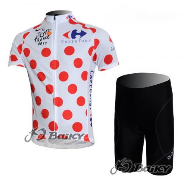 Tour de France 2011 Gepunktetes Trikot Kurz Radhose Weiß Rot Radtrikot Kaufen