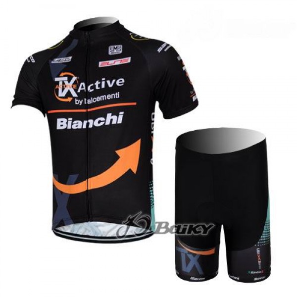 TX active bianchi Radbekleidung Radtrikot Kurzarm und Fahrradhosen Kurz Schwarz Radtrikot Kaufen