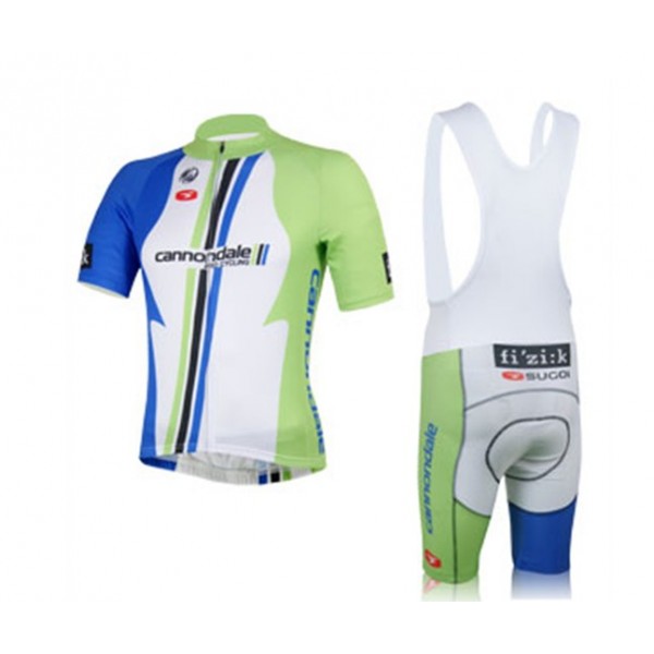 2013 Cannondale Fahrradbekleidung Satz Fahrradtrikot Kurzarm Trikot und Kurz Trägerhose Weiß Radtrikot Kaufen