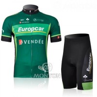 Europcar Pro Team Vendee Radtrikot Kurzarm und Kurz Radhose Kits Grün Radtrikot Kaufen