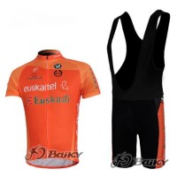 Euskaltel-Euskadi Pro Team Radtrikot Kurzarm Kurz Trägerhose Kits Orange Radtrikot Kaufen