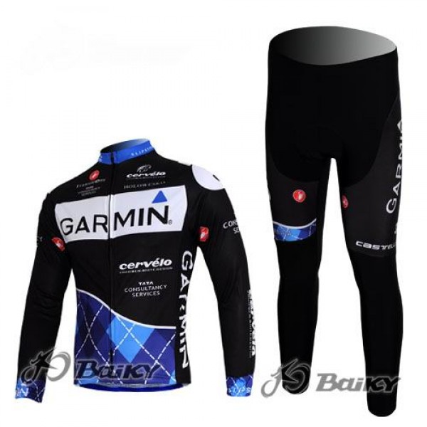 Garmin Cervelo Pro Team Fahrradbekleidung Radtrikot Satz Langarm und Lange Fahrradhose Schwarz Radtrikot Kaufen