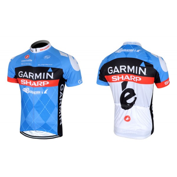 2013 Garmin Sharp Barracuda Cervelo Fahrradbekleidung Satz Fahrradtrikot Kurzarm Trikot und Kurz Trägerhose Blau Radtrikot Kaufen
