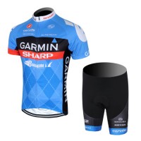 2013 Garmin Sharp Barracuda Cervelo Radtrikot Kurzarm und Kurz Radhose Kits Blau Radtrikot Kaufen