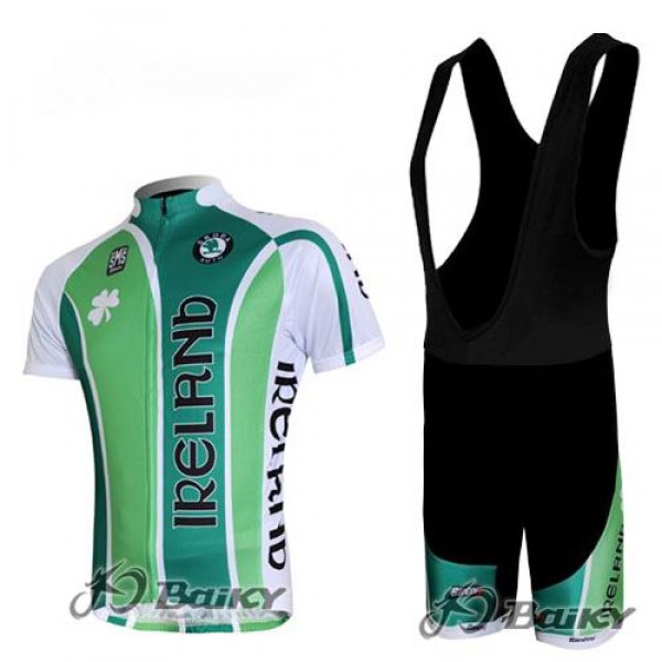 Irland Pro Team Radtrikot Kurzarm Kurz Trägerhose Kits Grün Radtrikot Kaufen