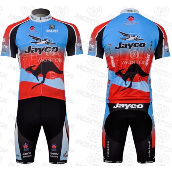JAYCO Pro Team Radtrikot Kurzarm Kurz Radhose Kits Blau Rot Radtrikot Kaufen