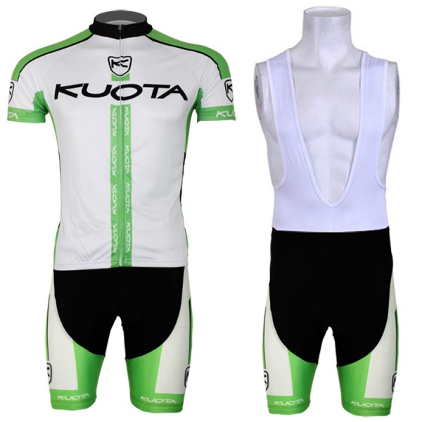 2013 KUOTA Fahrradbekleidung Satz Fahrradtrikot Kurzarm Trikot und Kurz Trägerhose Weiß Grün Radtrikot Kaufen