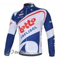 Lotto Belisol Pro Team Fahrradtrikot Langarm Weiß Blau Radtrikot Kaufen