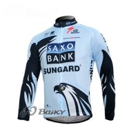 Saxo Bank Sungard Pro Team Fahrradtrikot Langarm Weiß Schwarz Radtrikot Kaufen