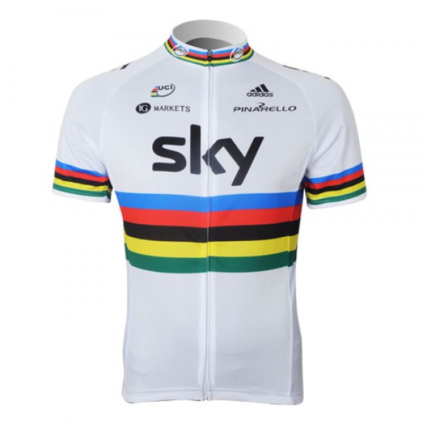 2013 Team Sky UCI Radtrikot Kurzarm Weiß Radtrikot Kaufen
