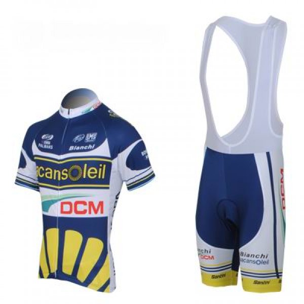2013 Vacansoleil-DCM Pro Team Fahrradbekleidung Satz Fahrradtrikot Kurzarm Trikot und Kurz Trägerhose Blau Radtrikot Kaufen