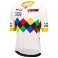 Herren Santini UCI Gravel Weltmeisterschaft trikot Flandern 2024-Weiss Radtrikot Kaufen