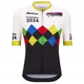 Herren Santini UCI Gravel Weltmeisterschaft trikot Flandern 2024-Schwarz Radtrikot Kaufen