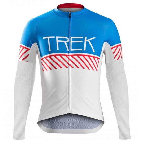 2016 Bontrager Trek Specter Cru Weiß-Blau Radtrikot Langarm Radtrikot Kaufen
