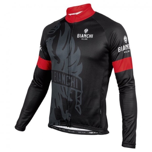 2016 Bianchi Milano Sorisole Schwarz-Rot Radtrikot Langarm Radtrikot Kaufen