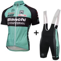 2016 Bianchi Countervail Fahrradbekleidung Satz Fahrradtrikot Kurzarm Trikot und Kurz Trägerhose Radtrikot Kaufen