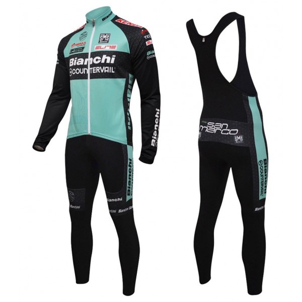 2016 Bianchi MTB Grün Fahrradbekleidung Satz Radtrikot Langarm+Lang Trägerhose Radtrikot Kaufen
